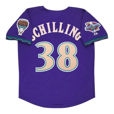 Curt Schilling Arizona Diamondbacks 2001 World Series Alt Purple Men's  Jersey