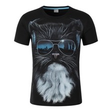Funny 3D Cat T-shirt Short Sleeve Shirt Costume Cosplay Summer Casual Tops Tee