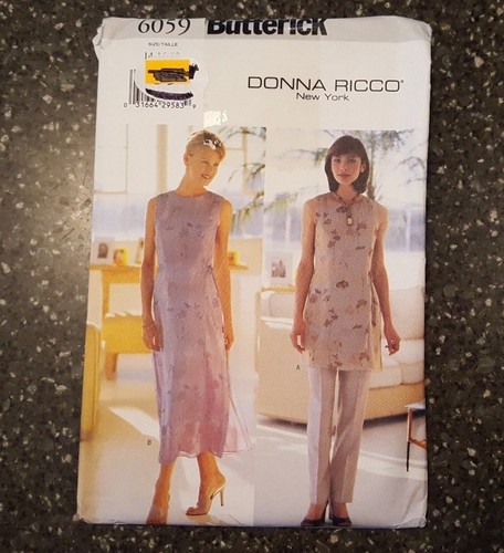 Butterick 6059 Tunic Dress Pants Donna Ricco Pattern Size 14 16 18 Uncut