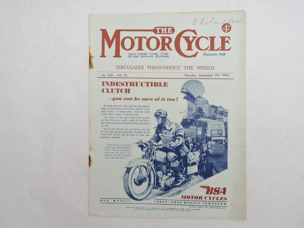 aページ September 7 1944 The Motorcycle Magazine BSA TT Scrapbook L13691