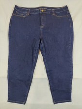 Michael Kors Jeans Womens 18W Skinny High-Rise Dark Wash Stretch Denim Blue