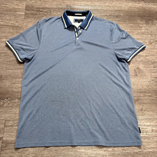 Ted Baker London Polo Shirt Size 6 Blue Button Snap Preppy Adult Lounge Casual