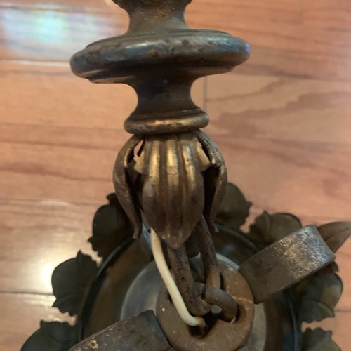 Moe Bridges Pendelleuchte Flurlampe polychrom 1910er Antik Deckenleuchte - Bild 13 von 21