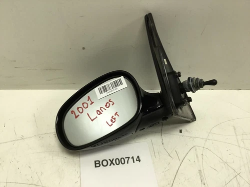 1998 2002 DAEWOO LANOS FRONT LEFT DRIVER SIDE DOOR REAR VIEW MIRROR BLACK OEM+