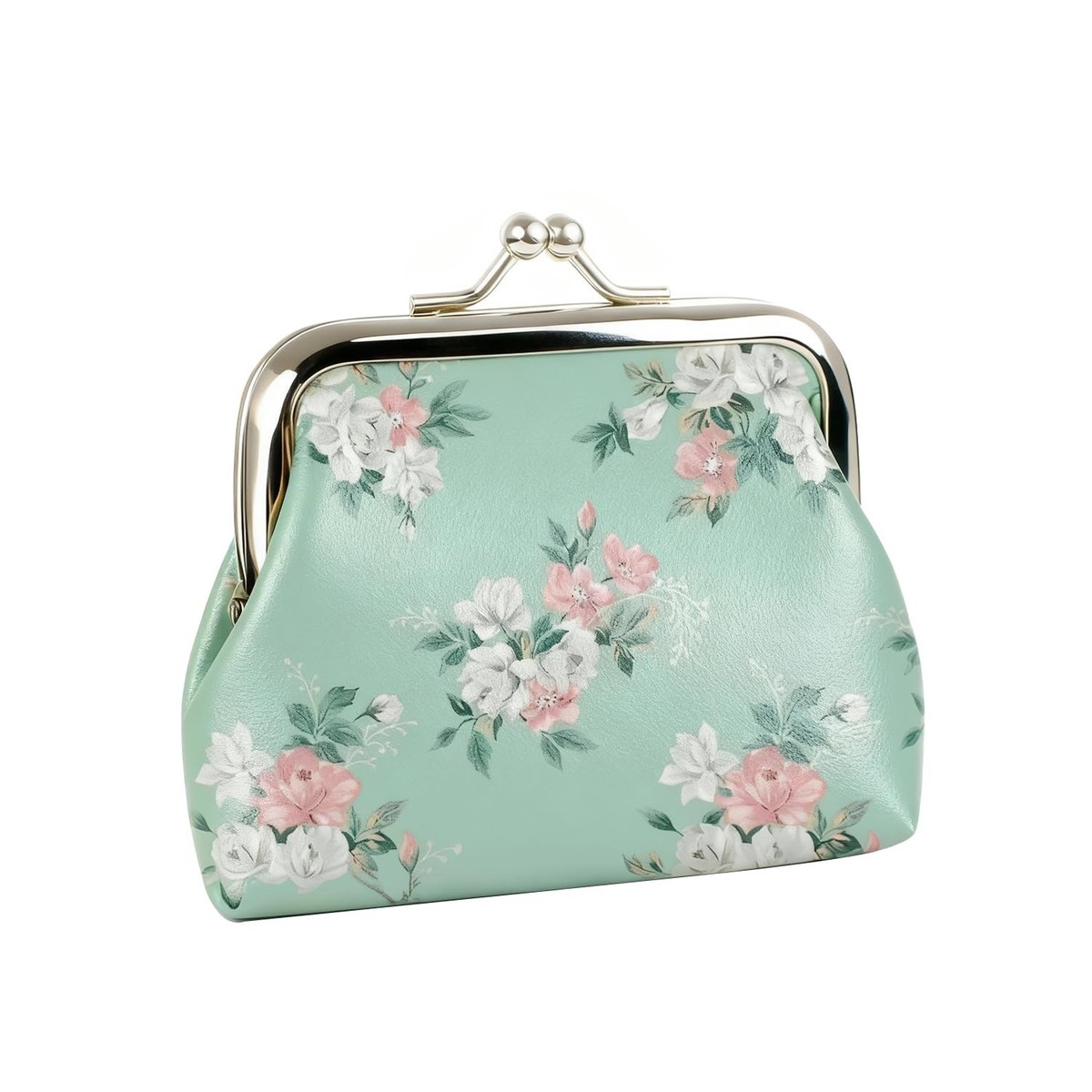 Green Kiss Lock Mini Coin Purse Small Change Pouch Bag For Men And