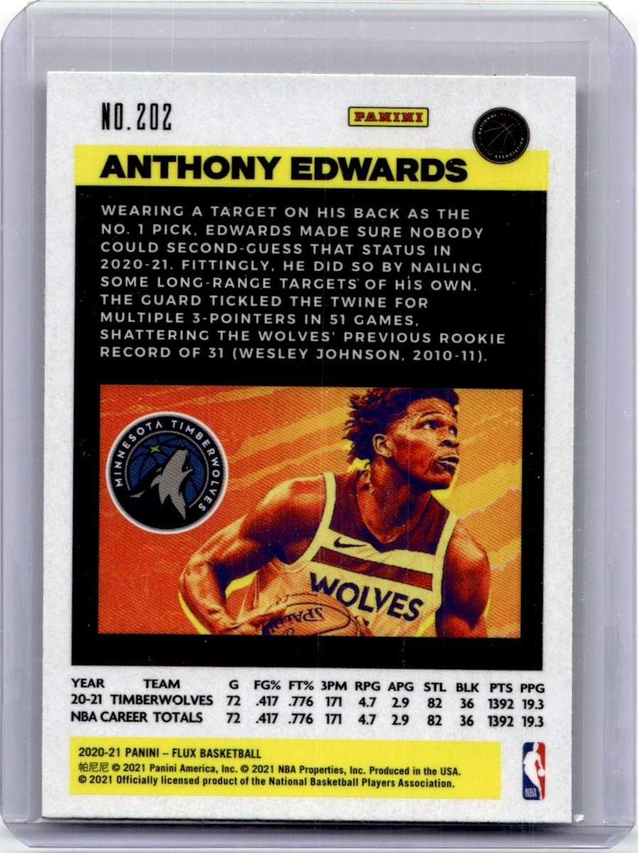 2020-21 Panini Flux Rookie Anthony Edwards RC Minnesota