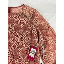 Vince Camuto Women's Size 12 Lace Long Sleeve Dress MSRP $158 Rose Beige