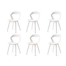 Set di 6 Sedie da Pranzo o Sedia da Ufficio con Gambe in Metallo Sedie da Cucina