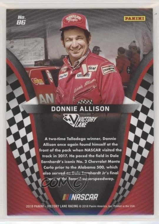 2018 Panini Victory Lane Pedal to the Metal Legends Blue /25 Donnie Allison HOF - Image 2 of 2