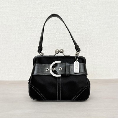 バッグ vintage studs leather hand bag Black Leather Bag With Studs and Chain, Clutch With Strap