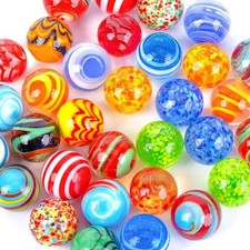SallyFashion 32PCS Glass Marbles Bulk, 16mm/0.6inch 16mm/0.6in, Multi