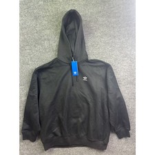 Adidas Trefoil Hoodie Women Size Small Black Originals Sweatshirt Pockets