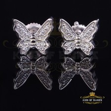 Women's 0.17ct Cubic Zirconia Butterfly Stud Earrings White 925 Sterling Silver