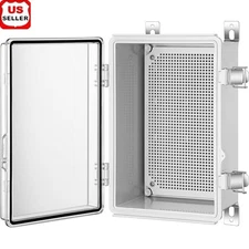 Waterproof Enclosure Box Weatherproof W/ Lockable Cover Mounting Panel New