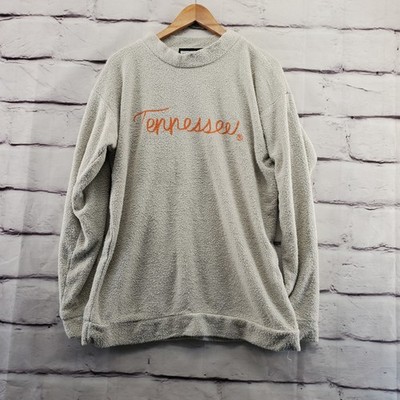 WOOLY THREADS Sweatshirt Mens Medium TENNESSEE Long Sleeve Terry Cloth Gray