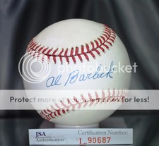 Al Barlick Jsa Authenticated Signed National League Baseball Autograph