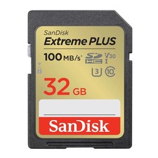 SanDisk Extreme PLUS 32GB SDHC UHS-I Memory Card 100 MB/s, Class 10, U3, V30