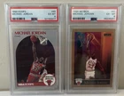 Michael Jordan 2 Card PSA 6 EX-MT Lot 1990 Hoops #65 & 1990 Skybox #41