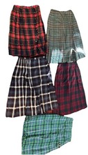 Lot of 5 Vtg Wool Plaid Kilt Skirts Scotland USA Tartan Pleated Mixed Sizes 8-14