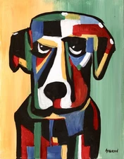 Atherton 11x14 Original Expressionism Acrylic Painting "Moody Blue" hand signed