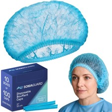 Disposable Bouffant Caps - Blue - 10  100 Caps 1000 Pack - Breathable Hair...