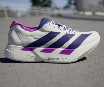 Size 11 - adidas Adizero Adios Pro 4 Core White Purple Lime Burst JR1656