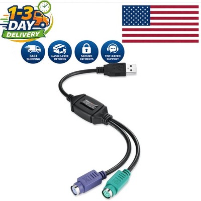 Compact PERIPRO-401 PS2 to USB Adapter with KVM Support - Power & Flexibility