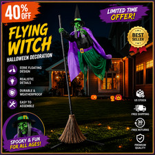 Halloween Decorations Outdoor - 12 Ft Animated Hovering Witch Animatronics | Hal