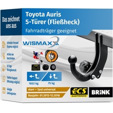 ANHÄNGERKUPPLUNG für Toyota Auris 13-18 starr BRINK +7polig E-Satz ABE