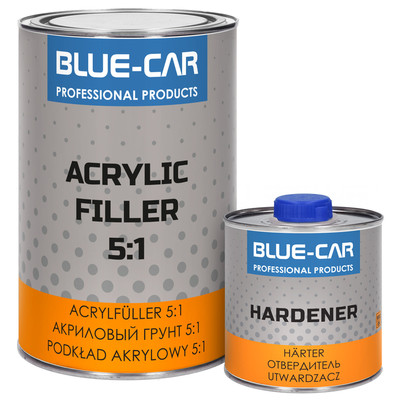 2K 5:1 Acrylfüller Füller Grundierung Primer für Autolack + Härter Grau 1 Liter