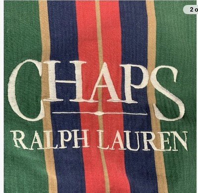 Vintage Chaps Ralph Lauren Sweatshirt Mens Sz L Striped Spellout Pullover 90s
