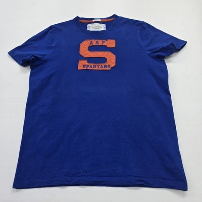 T-shirt homme bleu Abercrombie & Fitch appliqué graphique XXL régulier - Photo 1/4