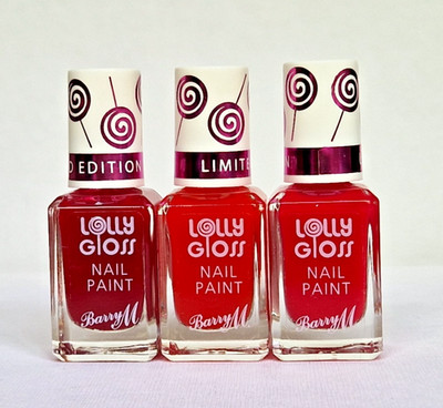 Barry M Lolly Gloss Cherry Drop + Orange Fizz + Pink Candy