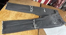 Vtg USA LEVIS 701 Student 501 Button Fly Original Gray Jeans 27-28x30 Distressed