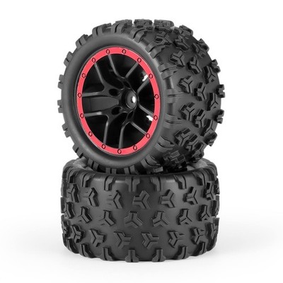 HAIBOXING RC Car Spare Parts Truck Wheels Complete(Front/Rear) 18mm, Black 
