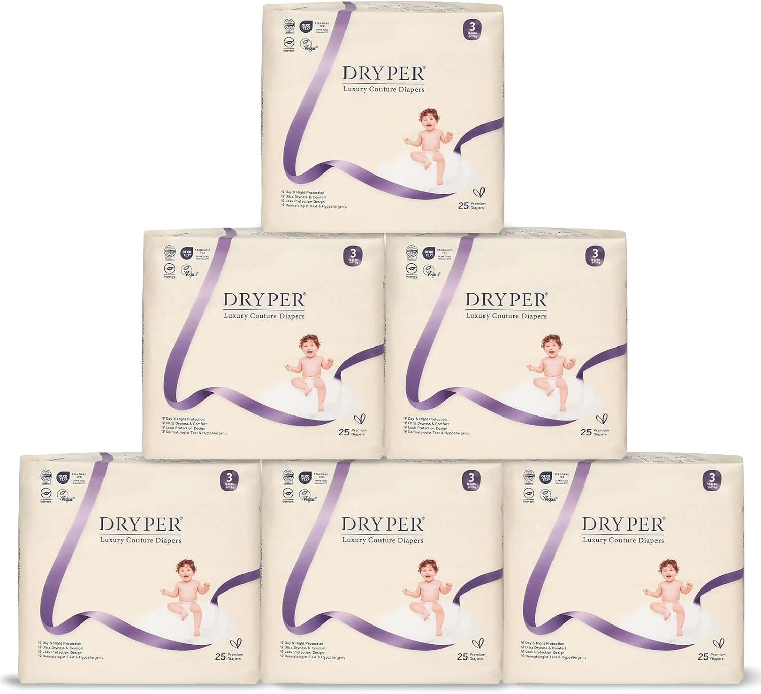 Baby Diapers, Disposable Diaper Newborn Size 3 Diapers (13-24 Lbs), 3D Leak Gua