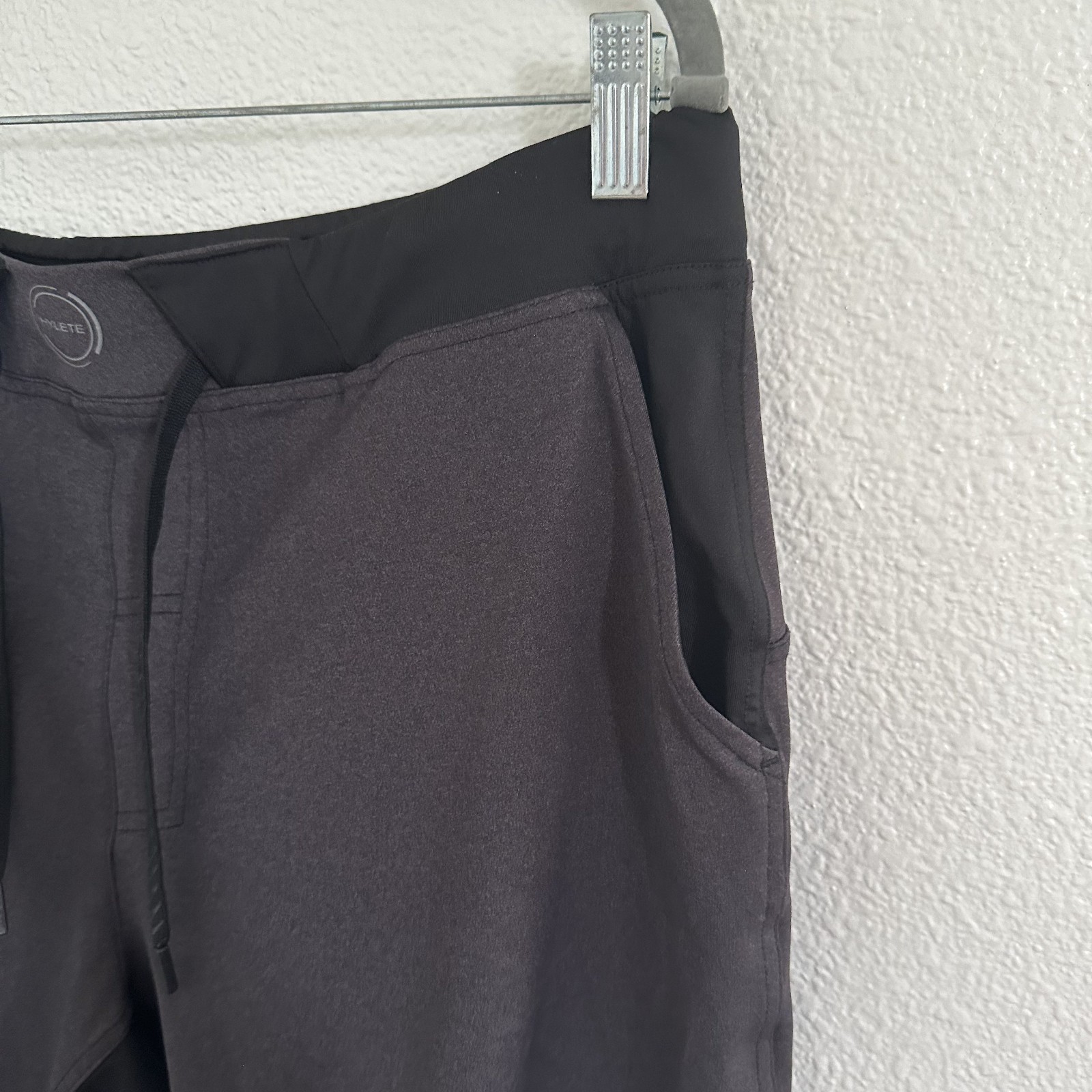 Hylete Helix Solid Gray Black Athletic Shorts Dra… - image 4