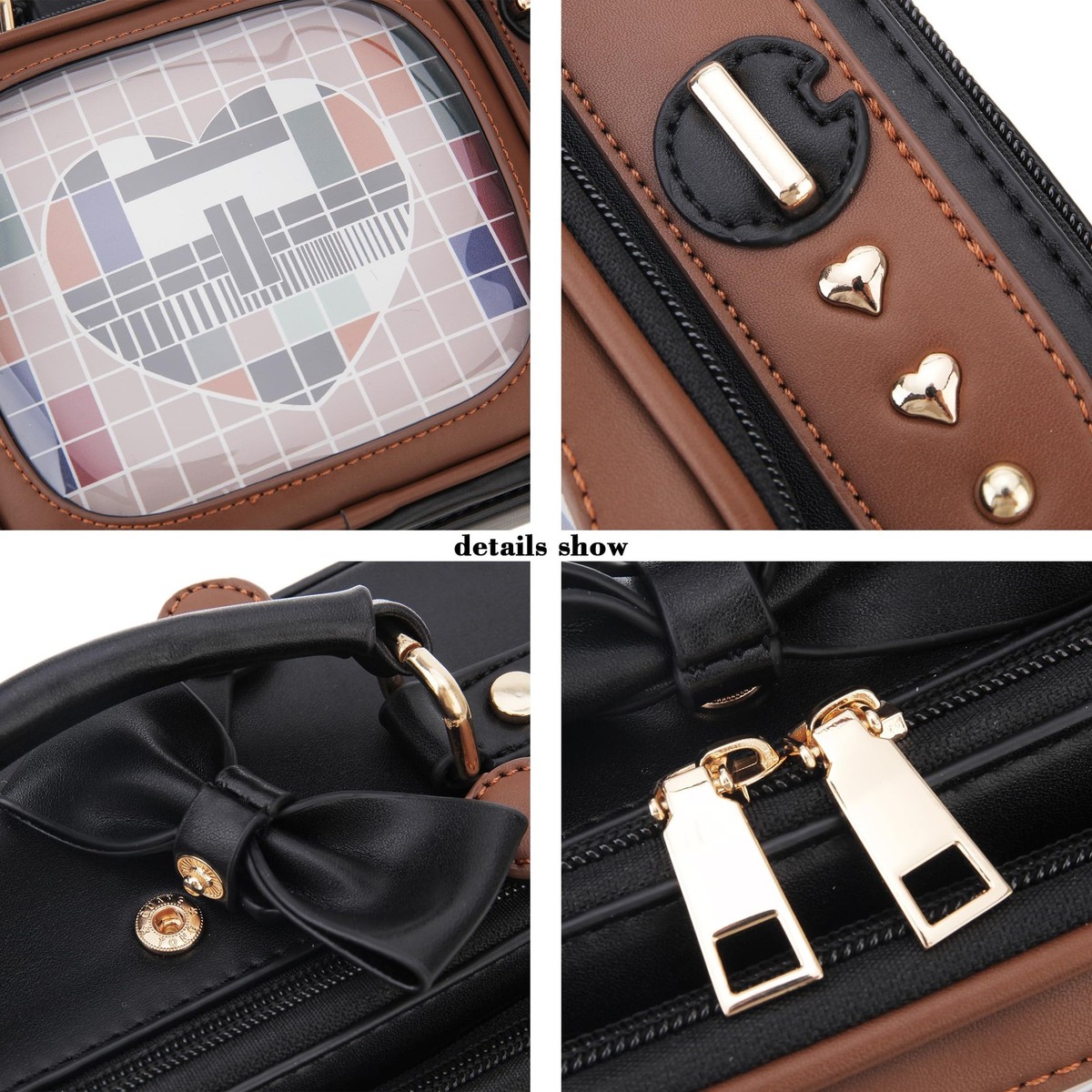 Retro TV Shaped Ita Bag Backpack with Pin Display Inserts Retro TV ITA Bag | Jac Designs main image 2