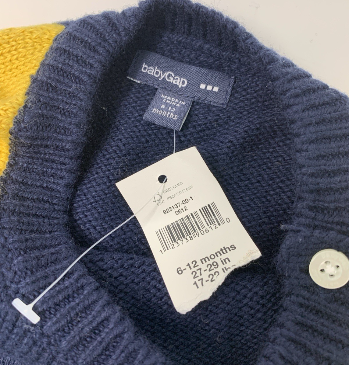 NWT Baby Gap Boys 6-12 Months Blue and Yellow Raglan Sweater | eBay