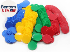 Set of 100 Opaque Plastic Learning Counters Mini Poker Chips Game Tokens with St