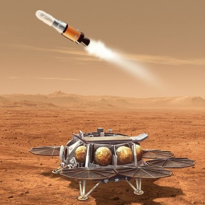 NASA - Artist Concept for a Proposed Mars Lander and Rocket - Paper or Canvas