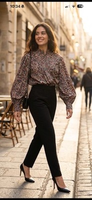MANGO women s cotton shirt, floral print,size M. New  . Made In India