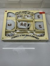 Action Child's China Tea Set 13-Piece Teddy Bear Design w/ Box