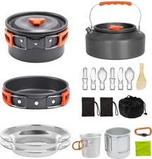 Camping Cooking Set Cookware Outdoor Aluminum Mess 300ML+150ML Cup