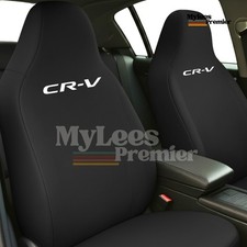 Honda CR-V 1+1 Waterproof Heavy Duty Front Black Seat Covers with White Logo