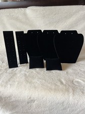 7 Piece Black Velvet Jewelry Display Set 3 Necklace/ 2 Earring Stands/ 2 Pillows