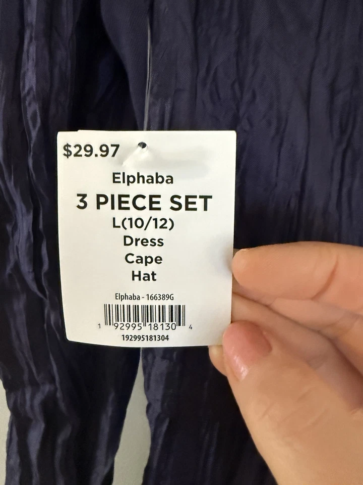 Brand new! Girls 10/12 Wicked Witch Costume with cape hat dress disguise - Image 3 of 3