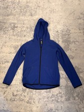 Kids Boys GapFit Tech Hoodie Blue Size xL Full Zip Black Trim Lightweight