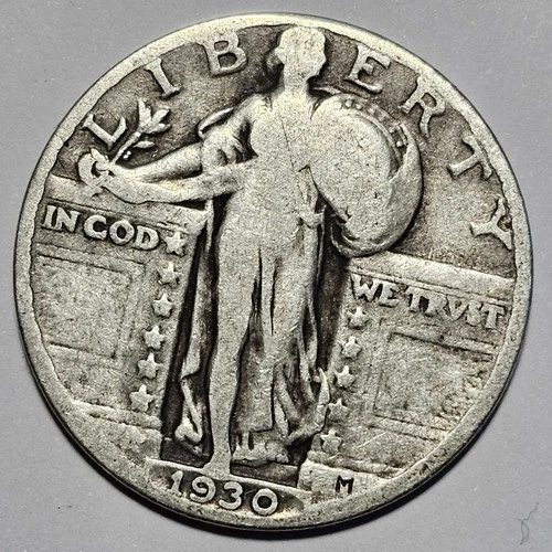 1930-P Standing Liberty Quarter 25c Coin ~ 90% Silver (A142)