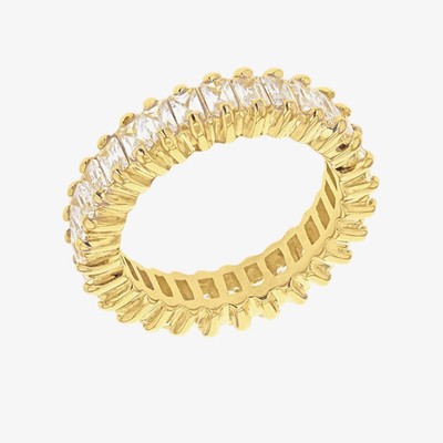 LUXE Ewigkeitsring Silber vergoldet rechteckig Zirkonia voll 8.98.0010
